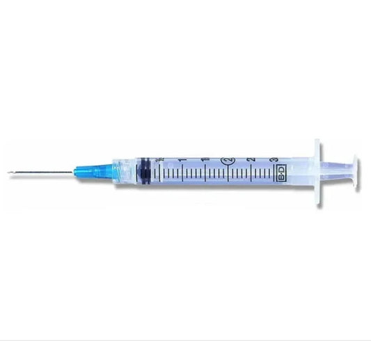3ml BD syringe 25G x 1" Needle (100 pack)